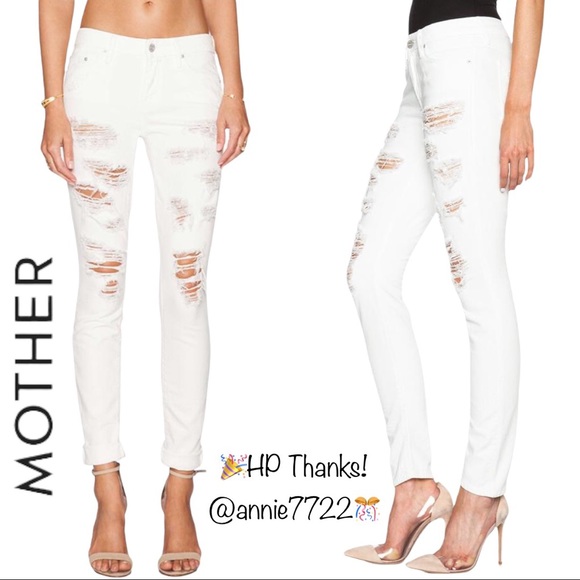 MOTHER Denim - HP🎊 Mother The Looker Party Crash Destroyed Jeans